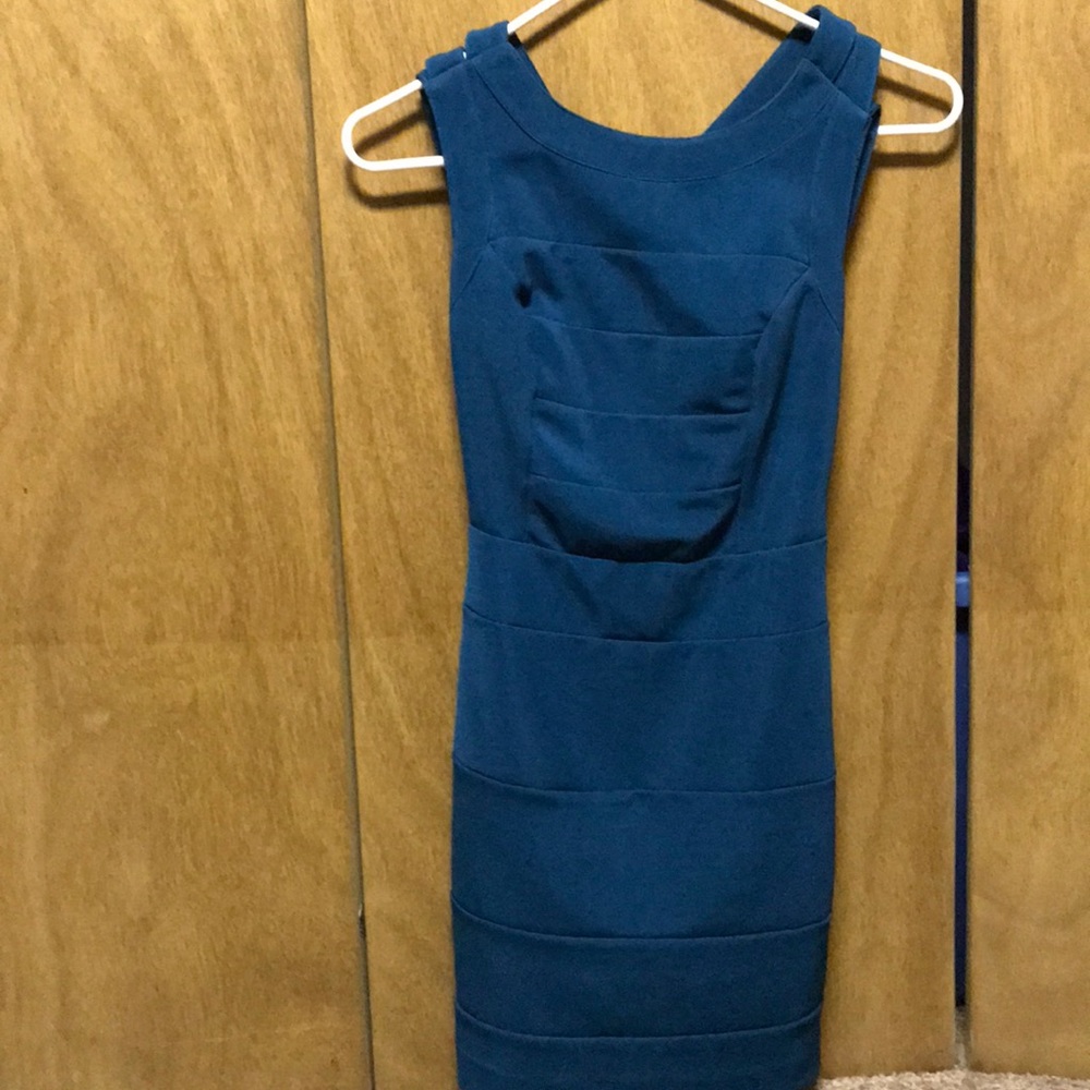 Akira dark teal/ blue mini dress